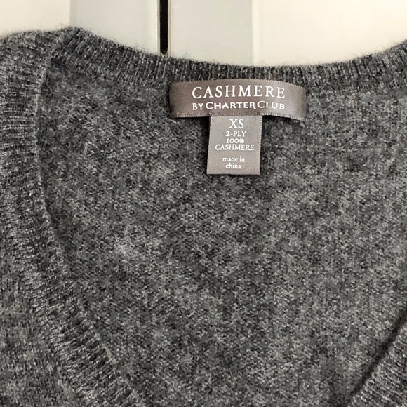 Cashmere V Neck 2 Ply Sweater Charter Club - Picture 2 of 5